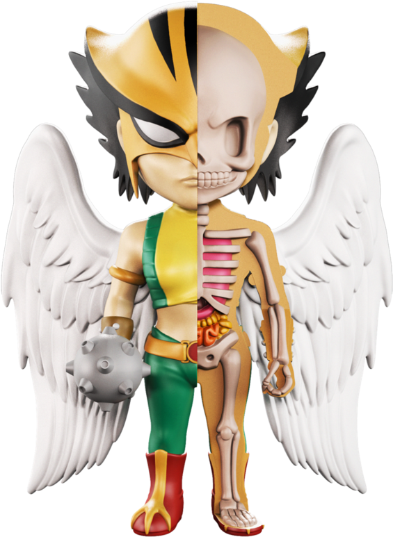 Xxray Hawkgirl 4-inch Figure By Mightyjaxx And Jason - Hawkgirl (800x800), Png Download