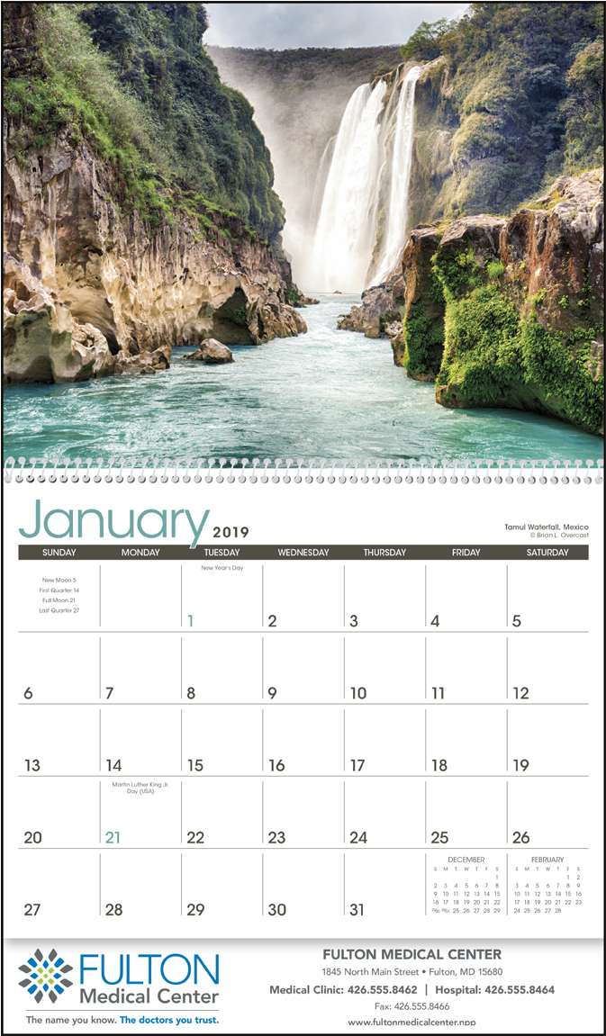 Picture Of Waterfalls Wall Calendar - Advertising (1200x1200), Png Download