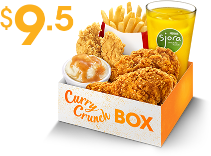 Curry Crunch Box - Crispy Fried Chicken (470x320), Png Download