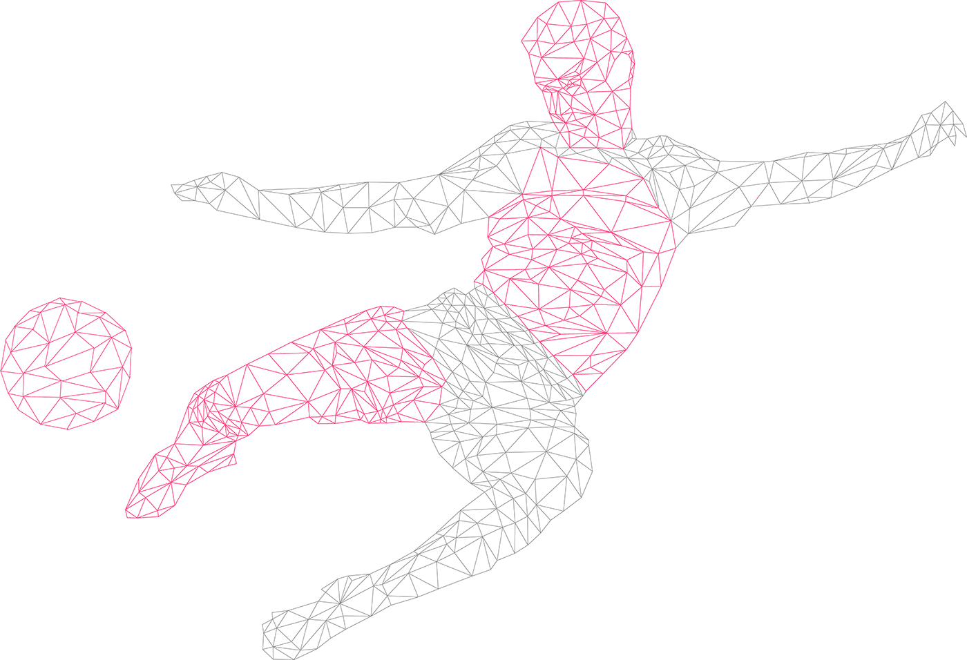 Striking The Ball - Sketch (1400x956), Png Download