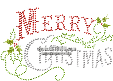 Merry Christmas Words Iron On Crystal Transfer For - Christmas Day (450x450), Png Download