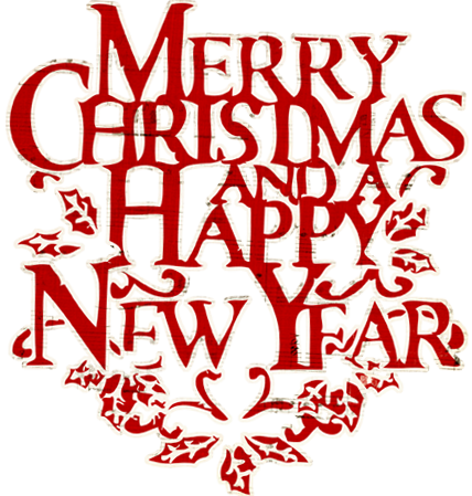 Merry Christmas Words Merry Christmas And Happy New - Happy New Year And Merry Christmas Word (428x449), Png Download