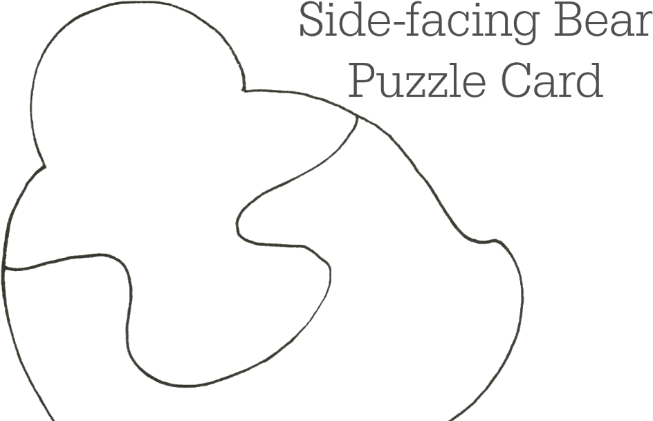 Side Facing Bear Puzzle Card Template Glenda's World - Puzzle Piece (1200x630), Png Download