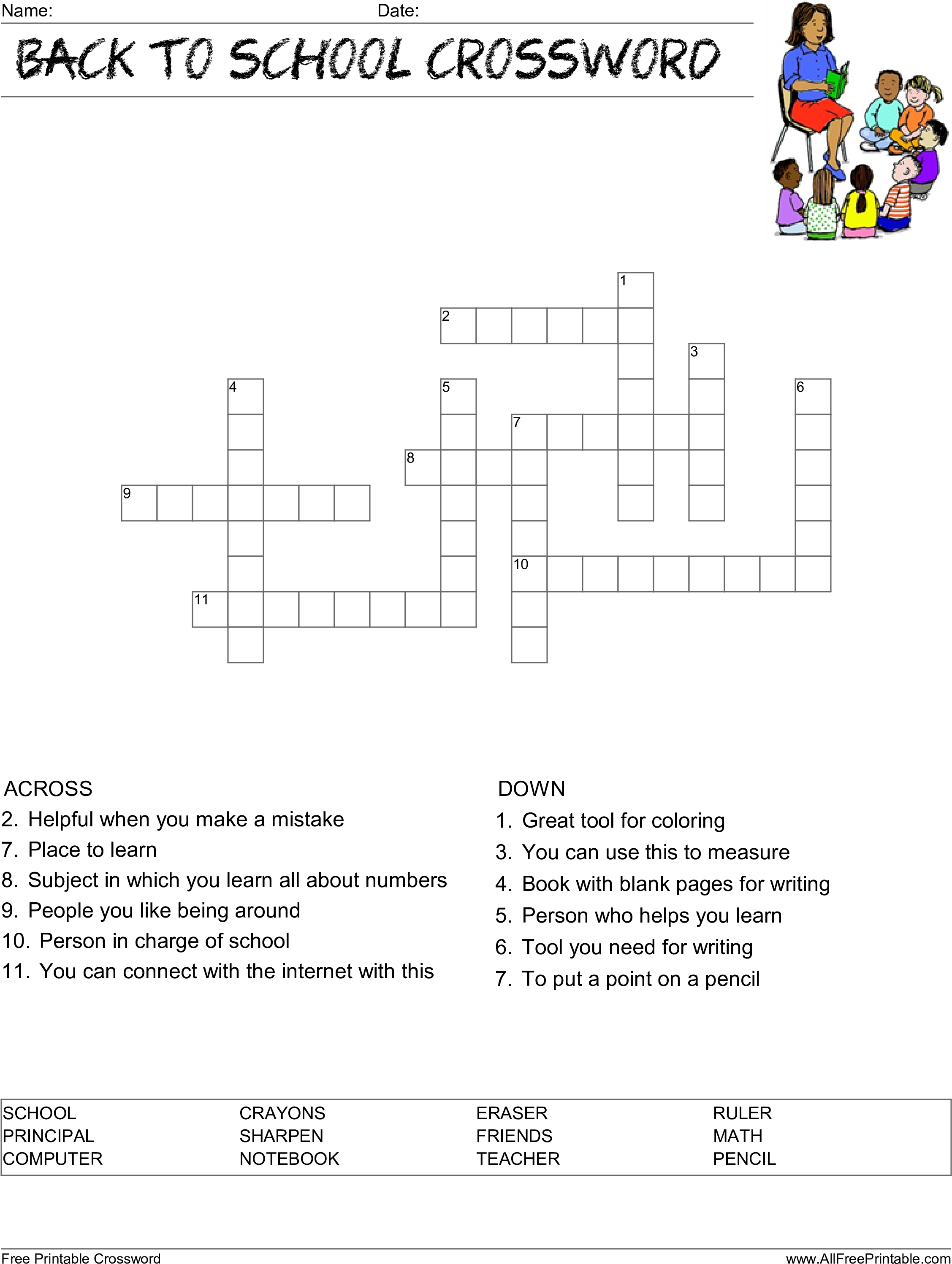 Back To School Crossword Puzzle Main Image Download - My Teacher Is More Than My Teacher [book] (2550x3300), Png Download