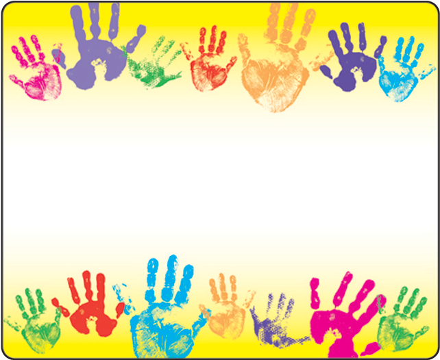 Rainbow Handprints Terrific Labels - Trend Enterprises Inc 36 Trend Rainbow Handprints Name (650x650), Png Download