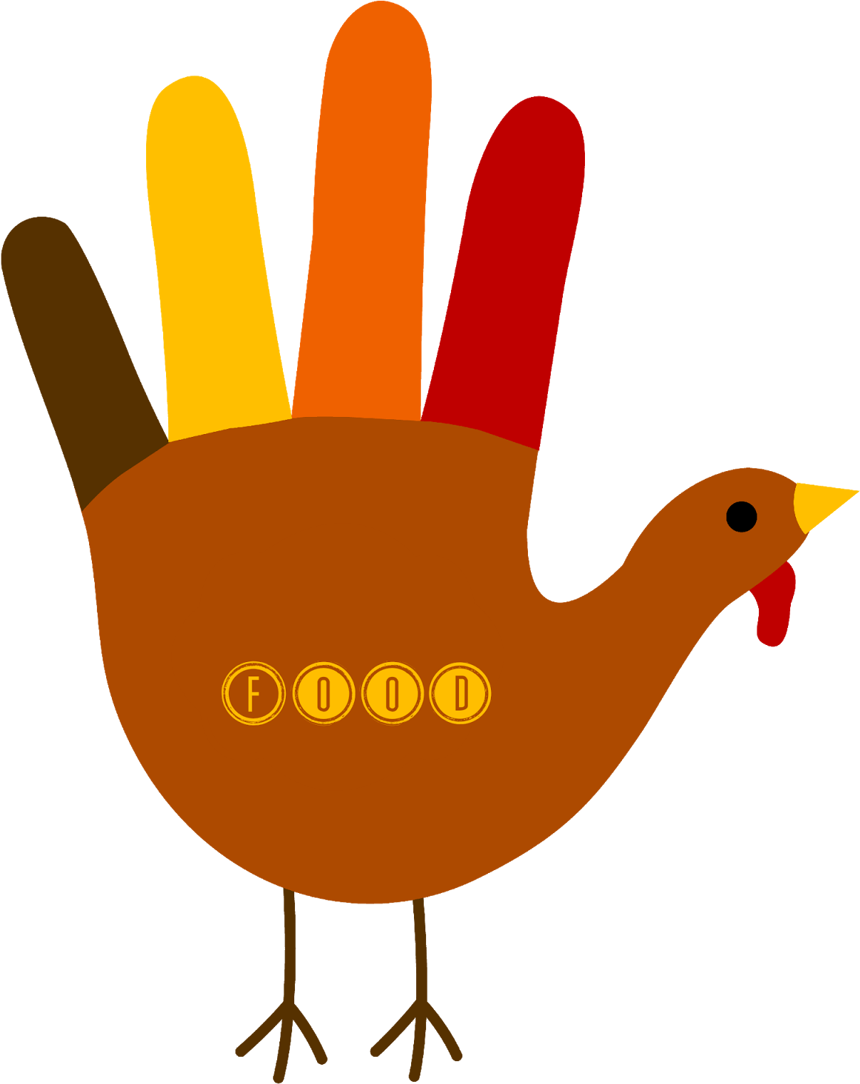 While I'm Waiting - Turkey Made Out Of A Hand (1600x1600), Png Download