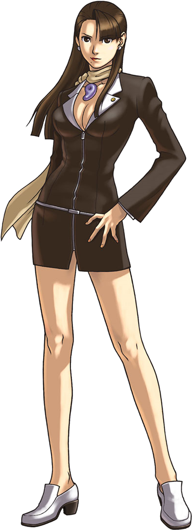 Mia Fey Young 2 - Phoenix Wright Mia Fey (450x1100), Png Download