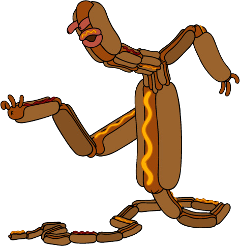 Hot Dog Monster - Adventure Time Hot Dog Monster (472x484), Png Download