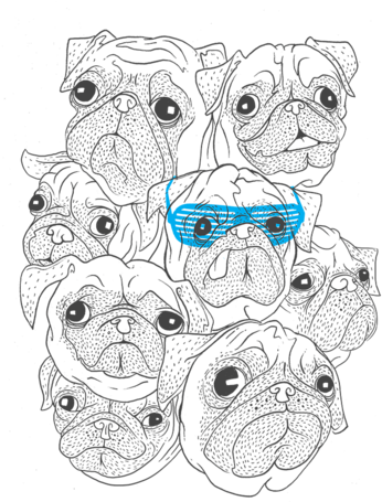 Hot Dog - Pugs (pink) T-shirts & Hoodies (571x495), Png Download