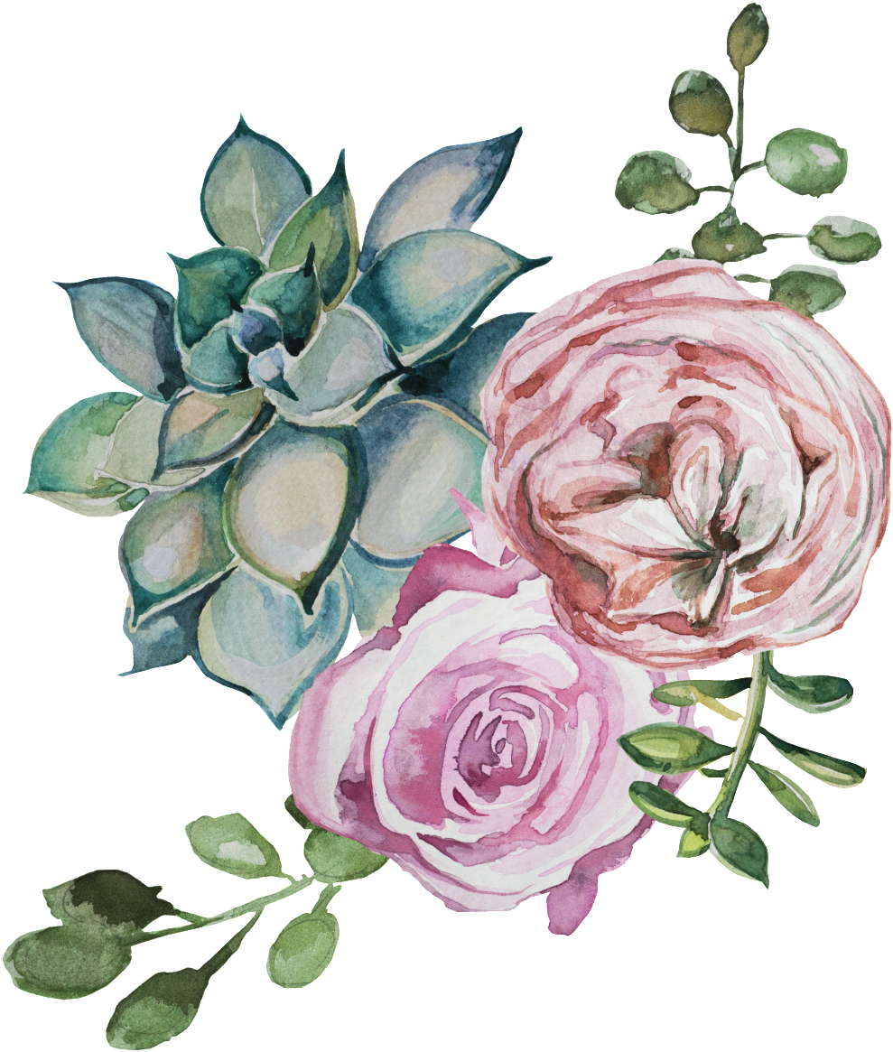 Hand Painted Beautiful Flowers Transparent - Portable Network Graphics (1024x1232), Png Download