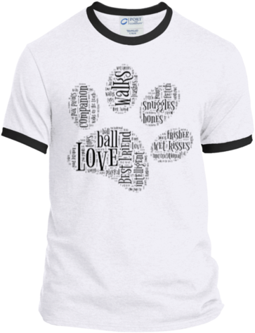Black Paw Print Word Cloud Personalized Ringer Tee - Having You As My Guardian T Shirt, Angel Was Having (480x480), Png Download