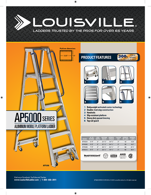 Flyerap5000 - Louisville Lp-2220-01 Ladder Leveler,aluminum,375 Lb. (510x660), Png Download