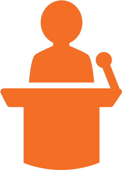 Icon Of A Speaker At A Podium - Podium (1200x1200), Png Download