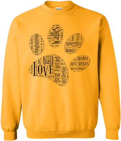 Black Paw Print Word Cloud Crewneck Pullover Sweatshirt - St Patricks Day T Shirt And Apparel 100% Drunk (480x480), Png Download