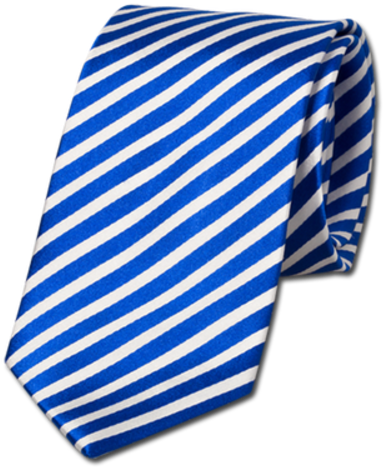 Striped Ties - Blue Tie With White Stripes (500x500), Png Download