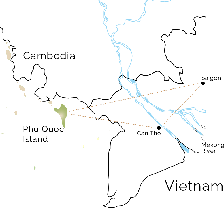 Saigon & Mekong Delta Discovery Route - Mekong Delta (830x732), Png Download