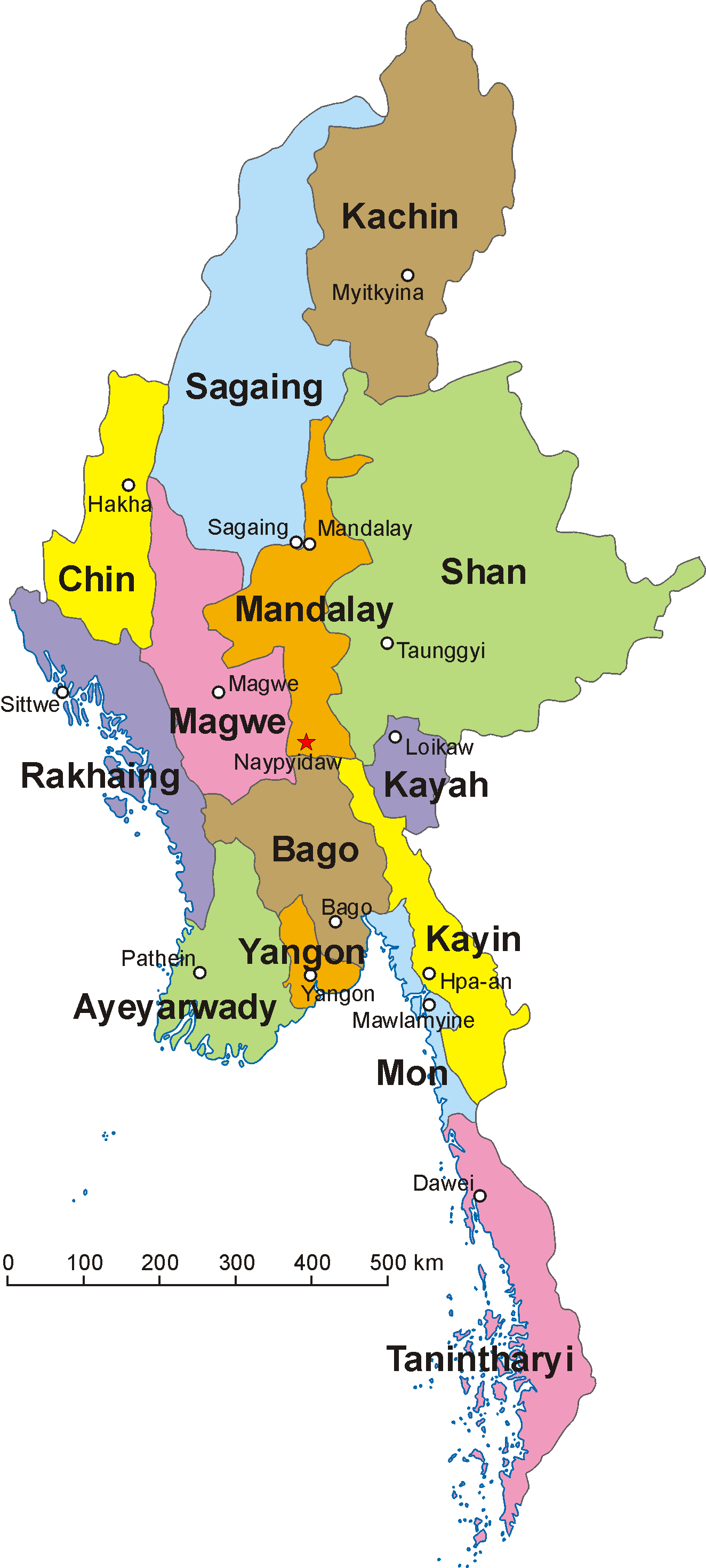 Myanmar, Richly Endowed By Nature, Is One Of The Most - Regions Of Myanmar (1324x2938), Png Download