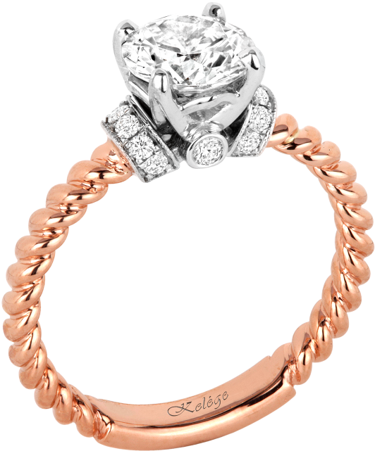 Kgr 1128-p Rose Gold Engagement Ring - Engagement Ring (700x700), Png Download