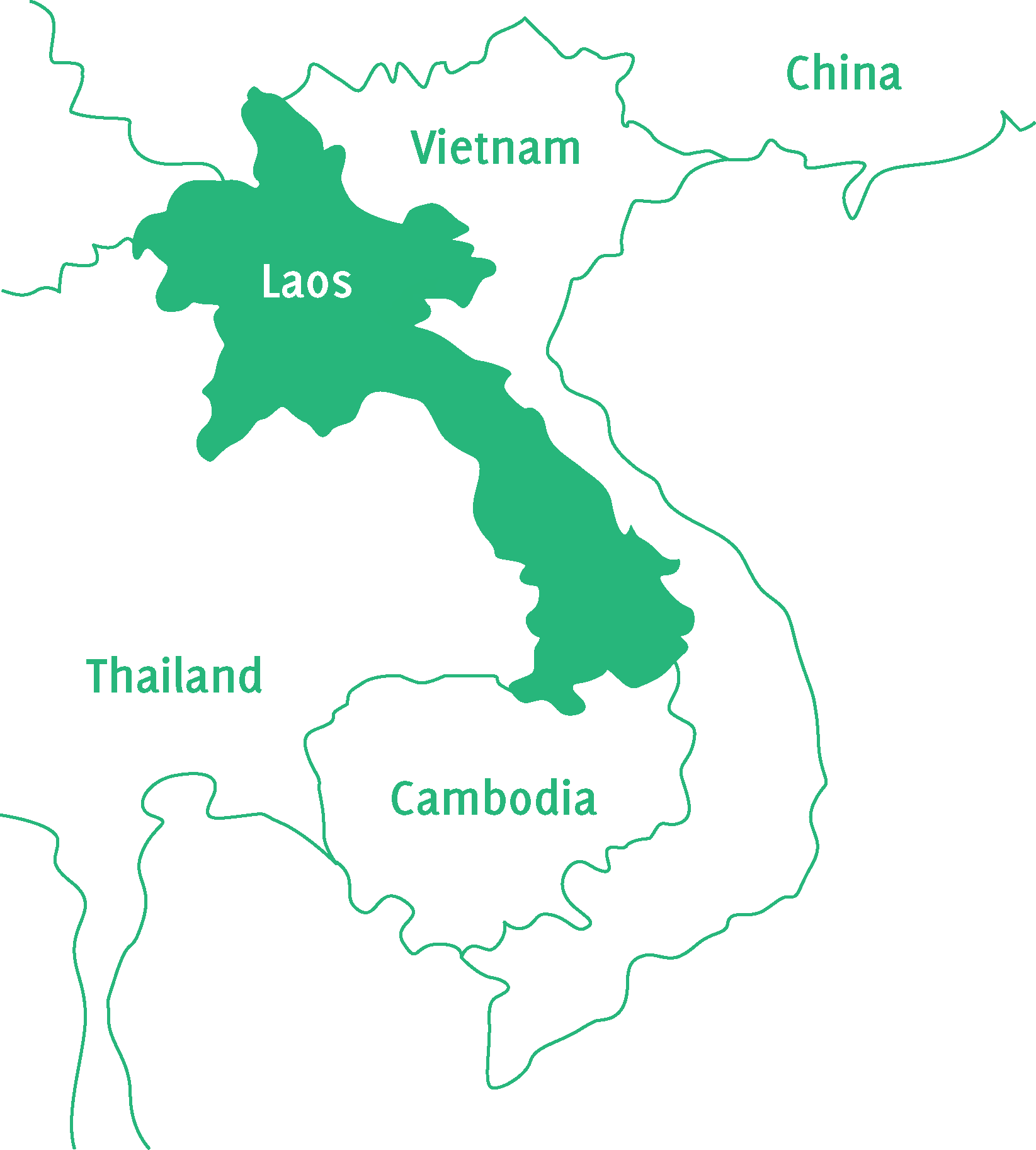 Nonghet Is A Remote Area Surrounded By Mountains In - Laos Map Png (1645x1825), Png Download