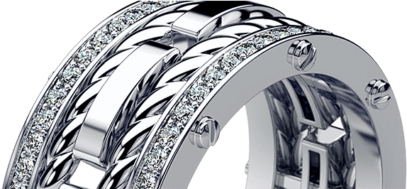 Men's Diamond Wedding Bands - Men's 14k Yellow Gold Wedding Band With 1.05 Ct White (600x265), Png Download