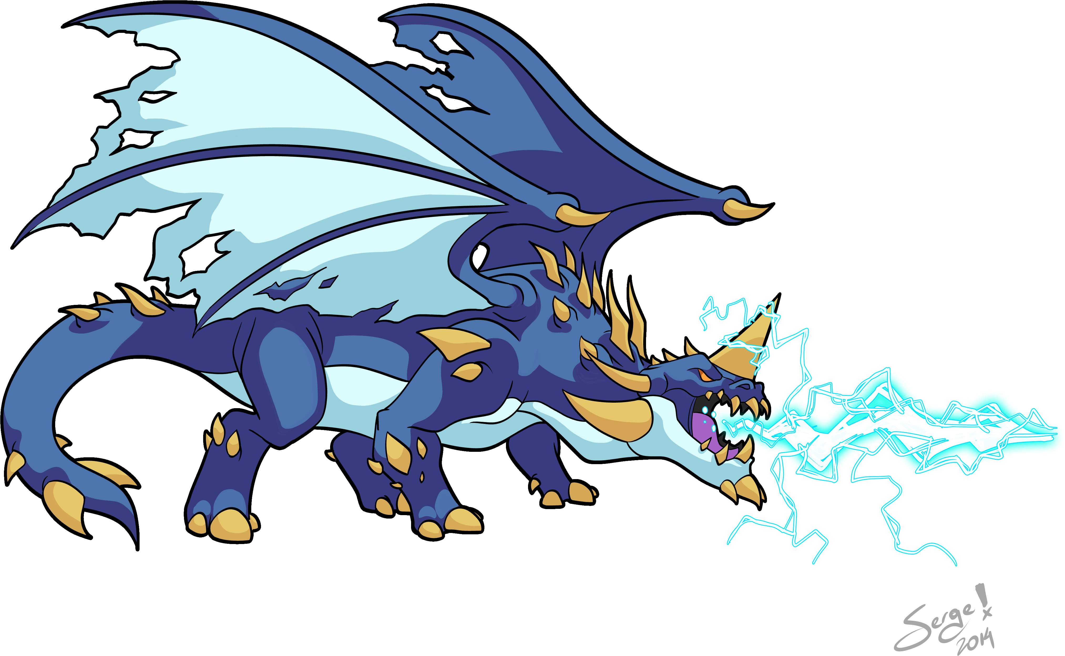 20141109 Blue Dragon Ii - Steem Monsters (4093x2894), Png Download