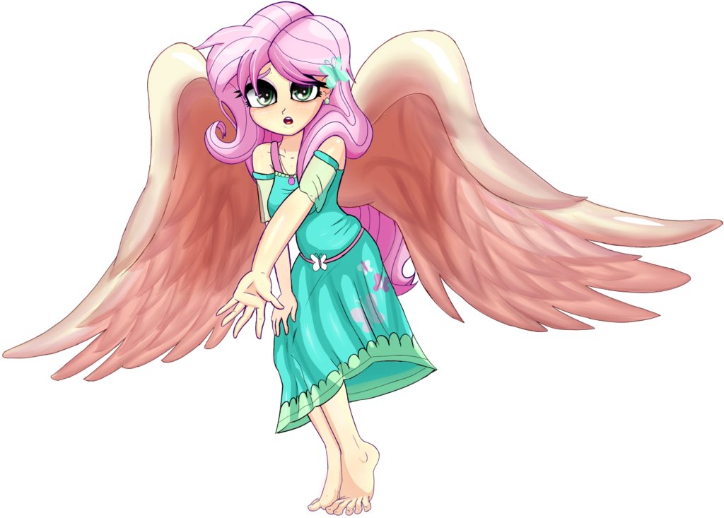 Nin10ja, Barefoot, Beautiful, Clothes, Dress, Equestria - Fluttershy (1024x733), Png Download
