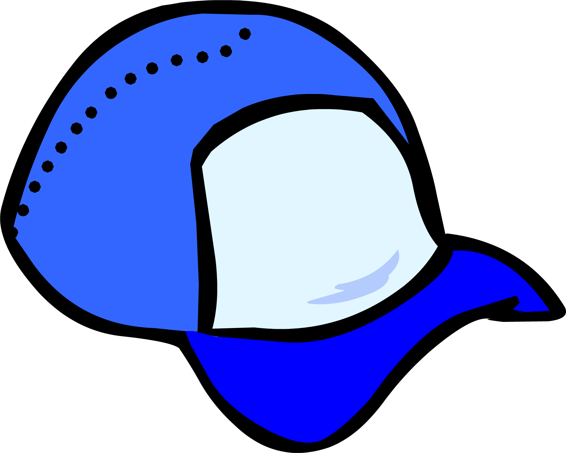 Blue Ball Cap - Club Penguin Hat (1842x1475), Png Download