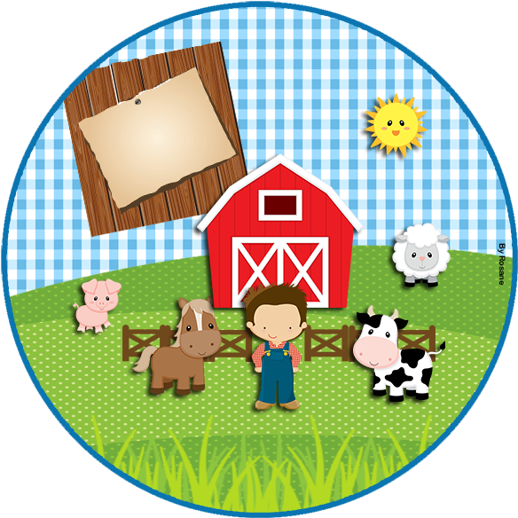 Lapela Para Saquinho De Bala Tema "fazendinha Menino" - Tema Fazendinha Menino Png (591x591), Png Download