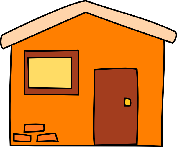 Orange House Clip Art - Orange House Clipart (600x498), Png Download