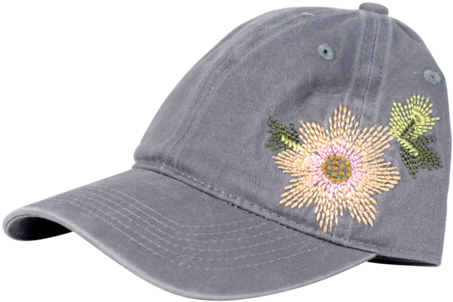 Embroidered Flower Hat Hats Lou Lou Boutiques - Lou Lou Boutiques (500x739), Png Download