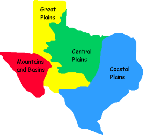 Texas Regions (476x450), Png Download