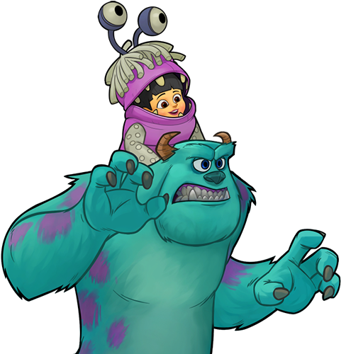 Sulley & Boo Are A Front-line Tank Hero Sulley & Boo's - Disney Heroes Battle Mode Png (500x500), Png Download