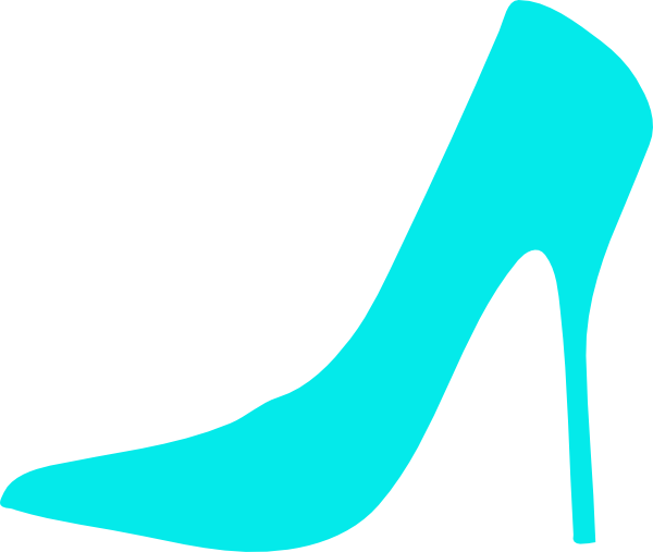 Stiletto Clip Art - Teal High Heel Shoes Clipart (600x507), Png Download