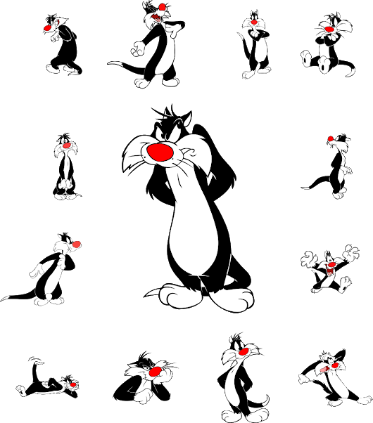 Photo - Sylvester The Cat (530x602), Png Download