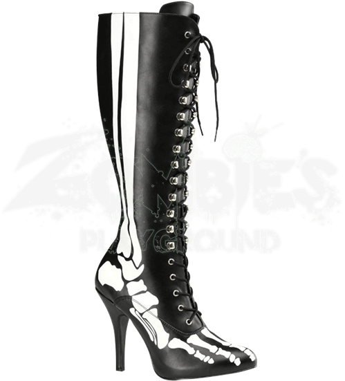 X-ray Stiletto Boots - Funtasma X-ray-220 Platform Knee Boot Black (550x550), Png Download