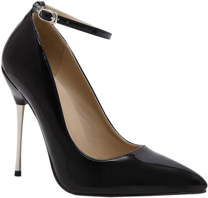 Sh Uk 8059 Stiletto Heel Ankle Strap Pumps - Women Pumps Ankle Strap Pumps Black 39 (600x600), Png Download