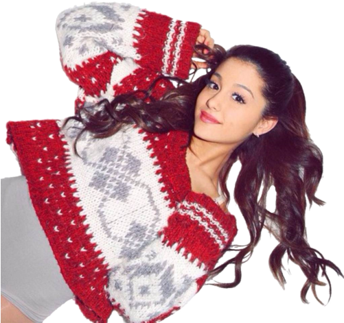 Ariana Grande, Ariana, And Christmas Image - Ariana Grande Christmas Clothes (500x478), Png Download