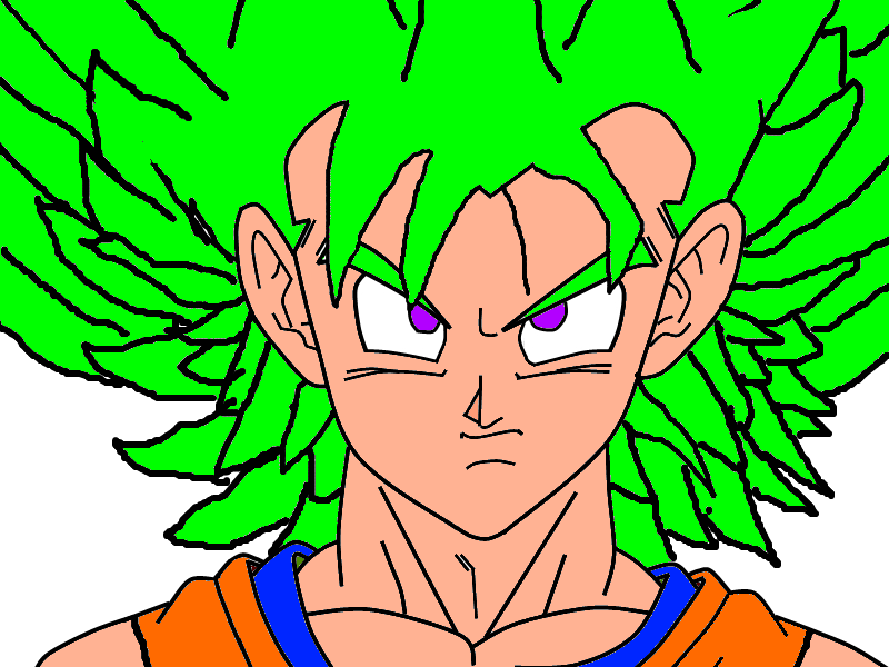 Neon Saiyan - Goten Para Colorear (800x600), Png Download