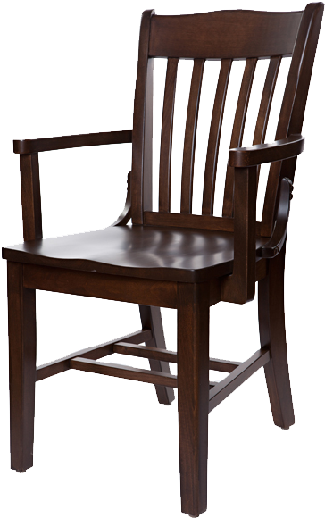 Schoolhouse Arm Chair 254 Solid Wood Seat - Solid Wood Arm Chairs (600x600), Png Download