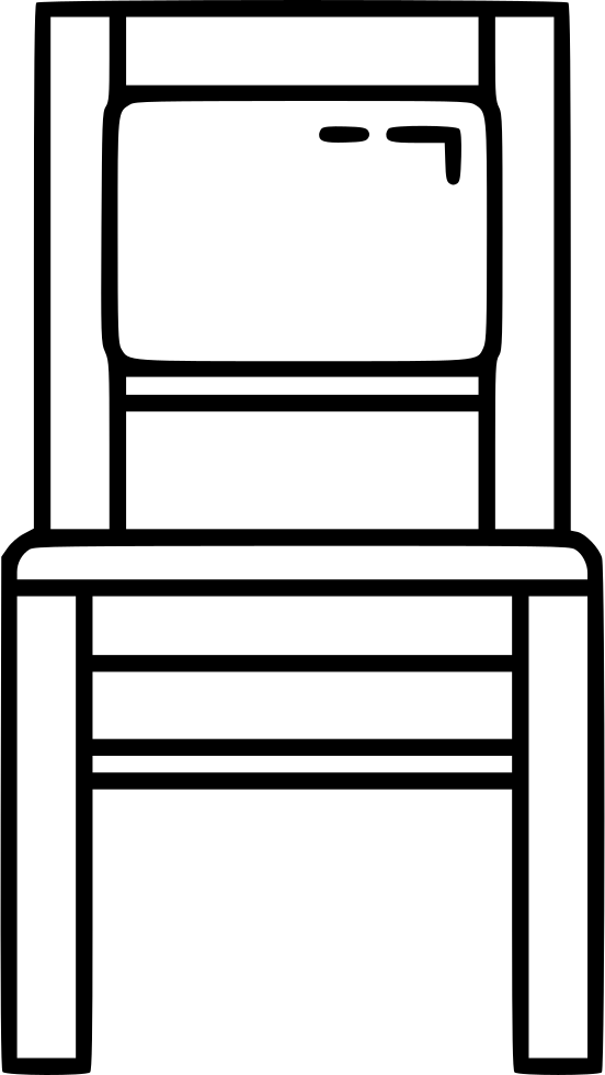Paded Wooden Chair - Scalable Vector Graphics (552x980), Png Download