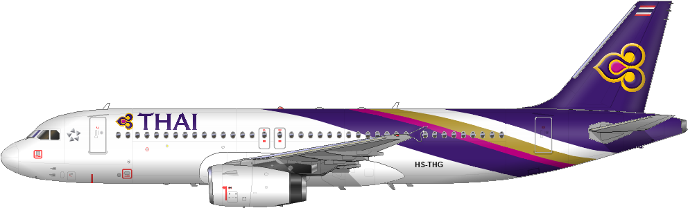 Thai Plane Png - Thai Airways Plane Png (1010x375), Png Download