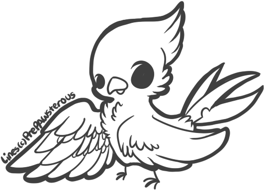 Free Use Bird Lineart - Lineart By Prepawsterous (552x402), Png Download