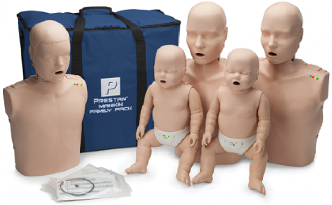 Prestan Professional Cpr Aed Training Manikin Family - Prestan Professional Training Manikin Family With Cpr... (650x489), Png Download
