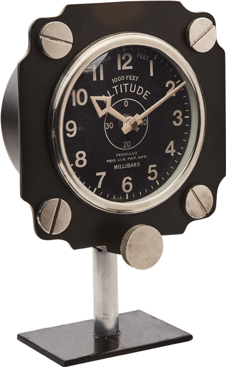 Altimeter Mantel Clock Black - Pendulux Altimeter Retro Aluminium Mantle Clock In (1000x1000), Png Download