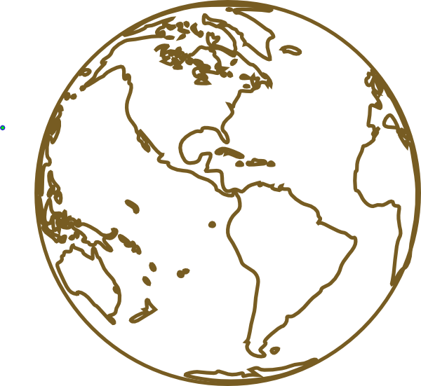 Free Download Earth Black And White Transparent Clipart - Brown Globe Clipart (600x551), Png Download