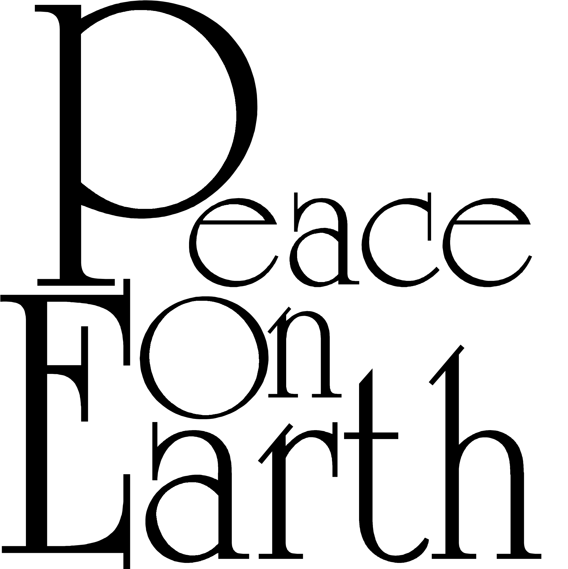 Peace On Earth Logo Black And White (2400x2400), Png Download