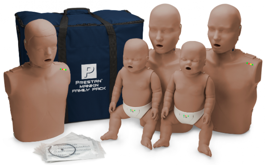 Prestan Professional Family Pack Dark Skin - Prestan Cpr Manikin Family Pack (850x1131), Png Download