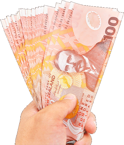 Hand Holding Money - Nz 100 Dollar Note (459x500), Png Download