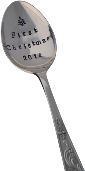 Hand Stamped Vintage Small Spoon - Spoon (700x686), Png Download