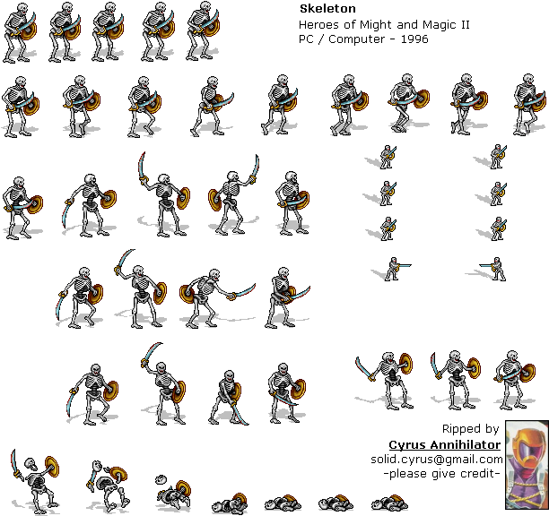 Skeleton Sprite Sheet Png (620x590), Png Download